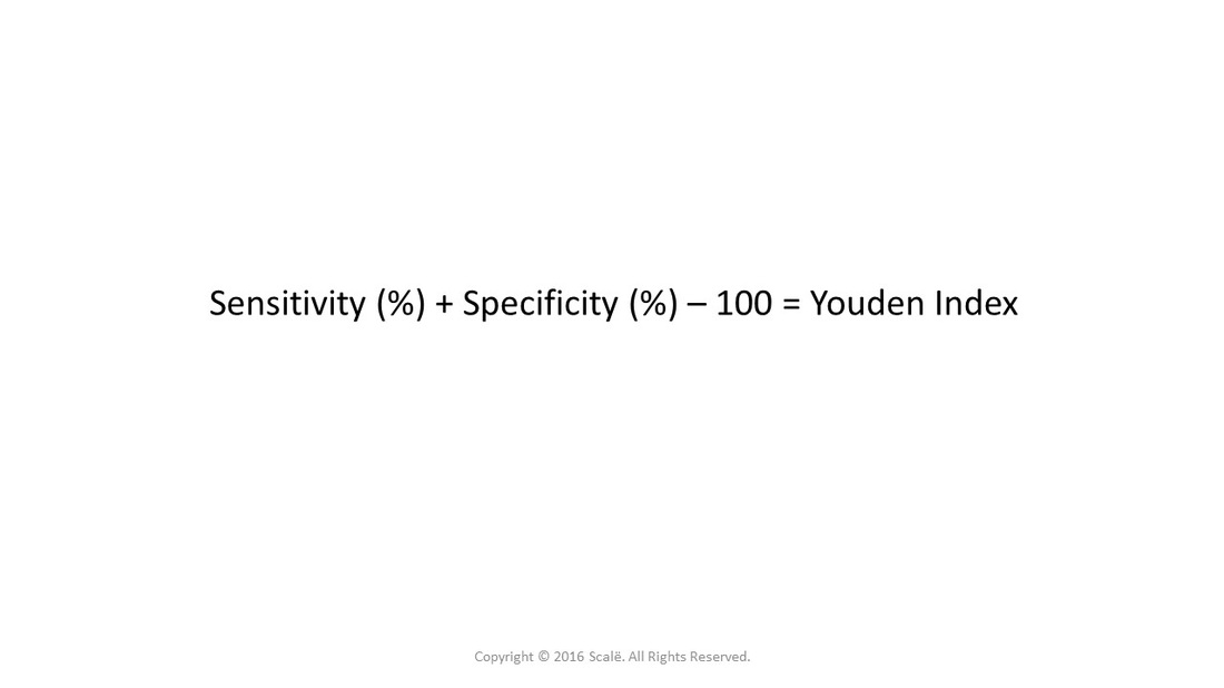 The Youden index is a measure of the overall ability of a diagnostic test.
