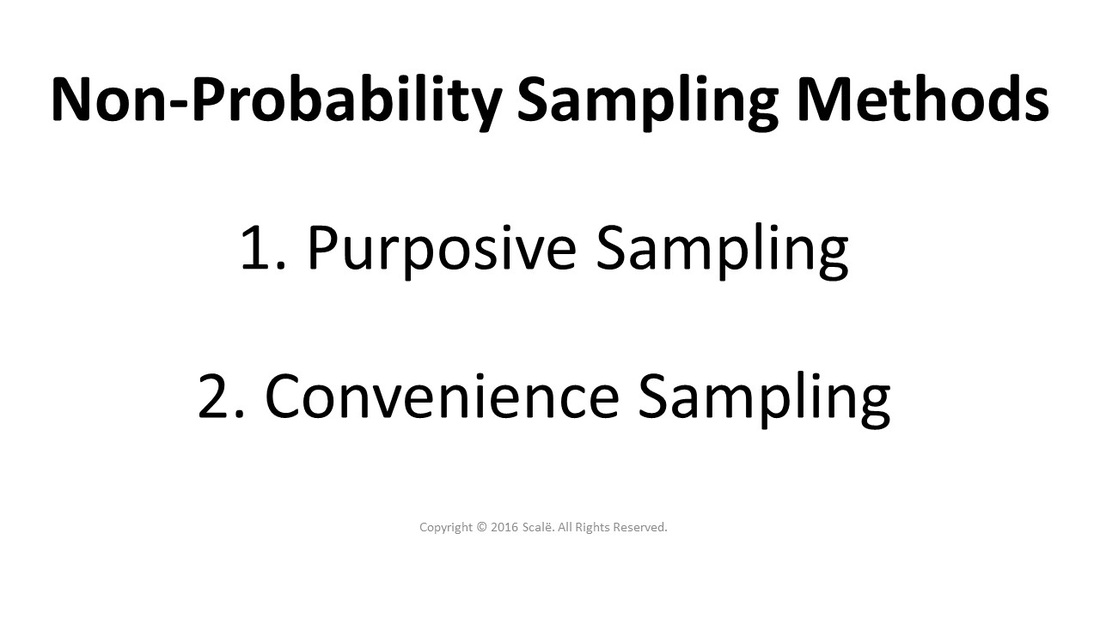 There are two types of non-probability sampling: Purposive sampling and convenience sampling.
